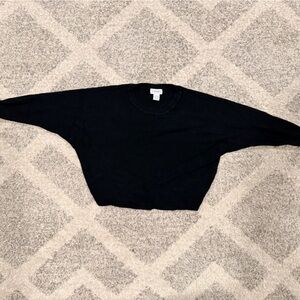 Carmen Marc Valvo Black Ribbed Sweater